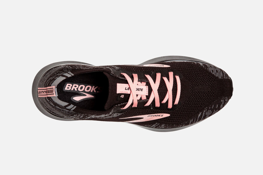 Brooks Israel Levitate 4 Road Running Shoes Womens - Black/Grey/Pink - HVG-876321